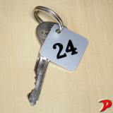Klíčenka typ M, 38x38 mm, dural, stříbrná