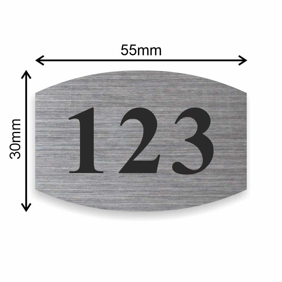 Číslo na dveře typ N – samolepka stříbrná, 55x30mm