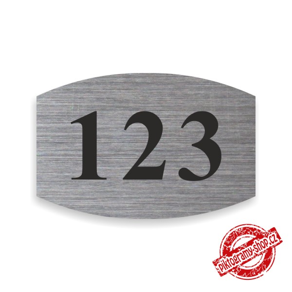 Číslo na dveře typ N – samolepka stříbrná, 55x30mm