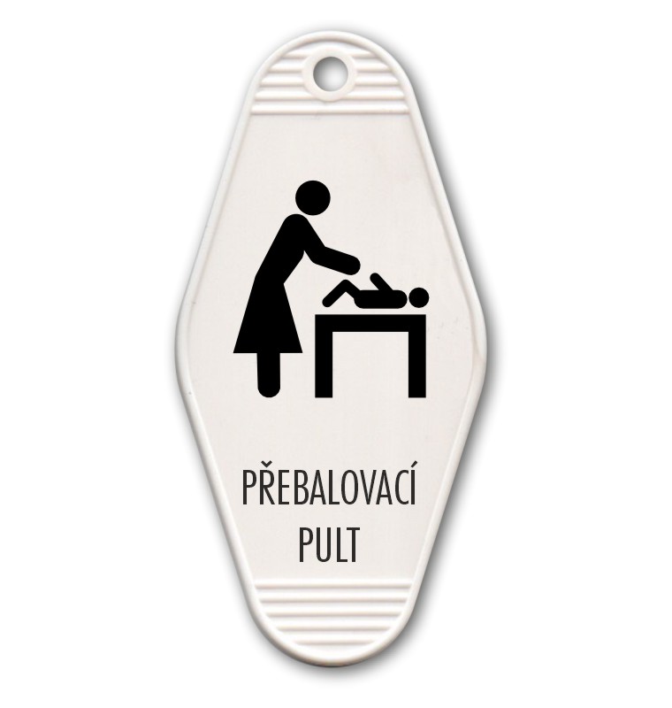 Plastová klíčenka s potiskem – Přebalovací pult