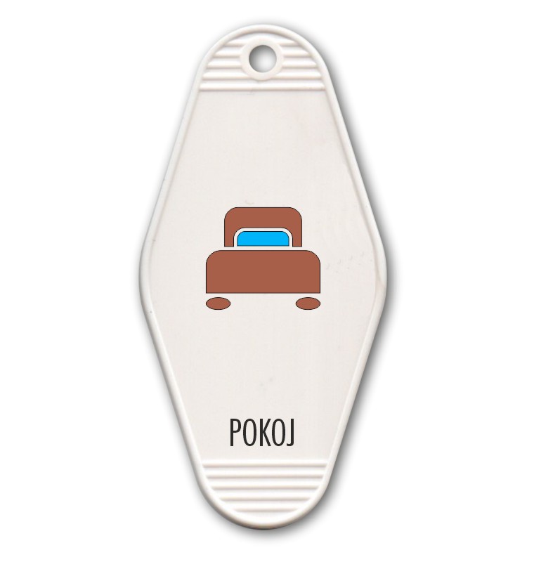 Plastová klíčenka s potiskem – Pokoj