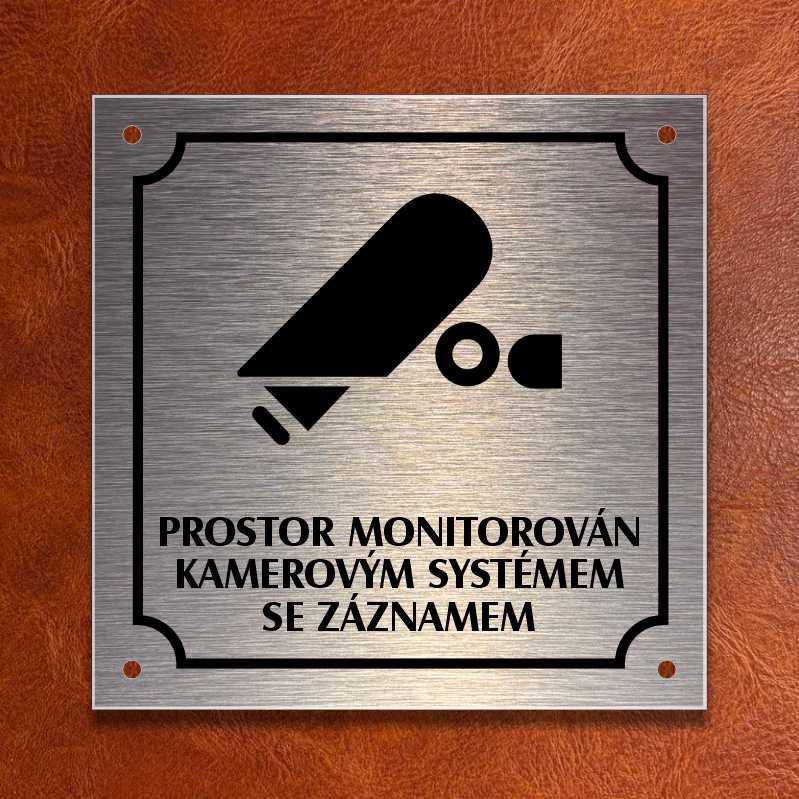 Piktogram Kamera se záznamem, stříbrná s rámečkem+ otvory - Exteriér