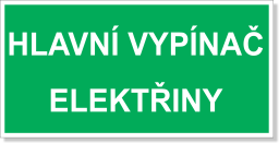 Hlavní vypínač elektřiny, samolepka 300x150 mm