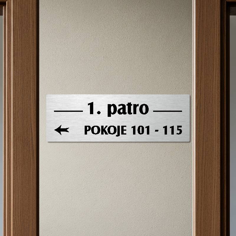 Patrová cedule stříbrná 1, 280x90 mm