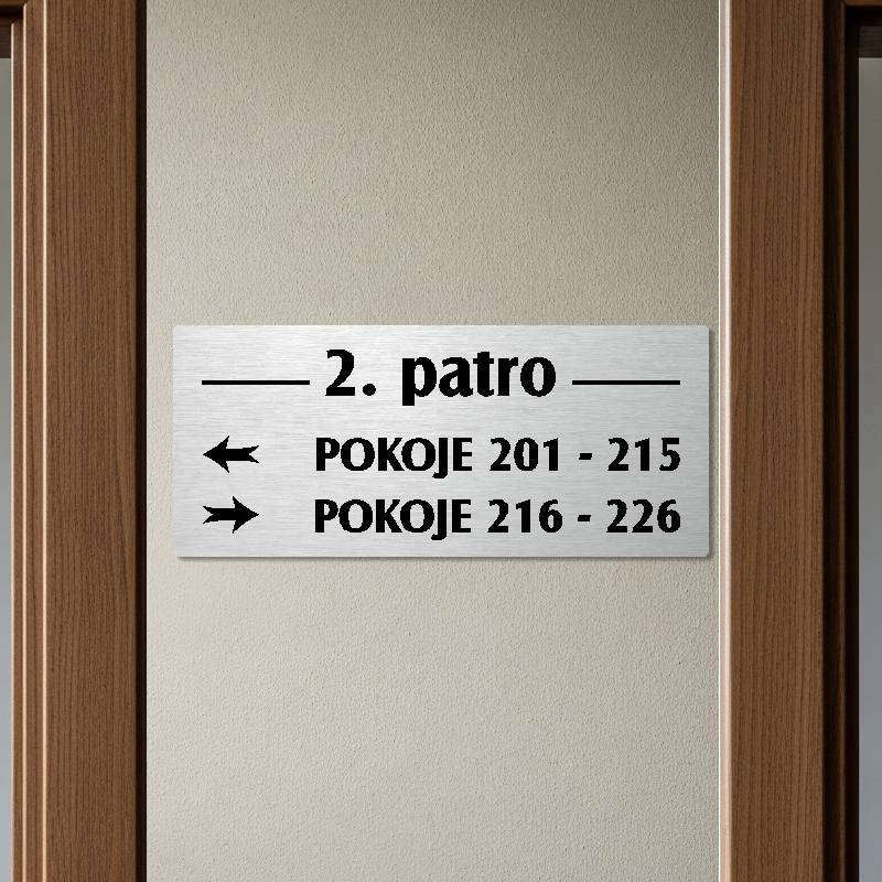 Patrová cedule stříbrná 2, 280x120 mm