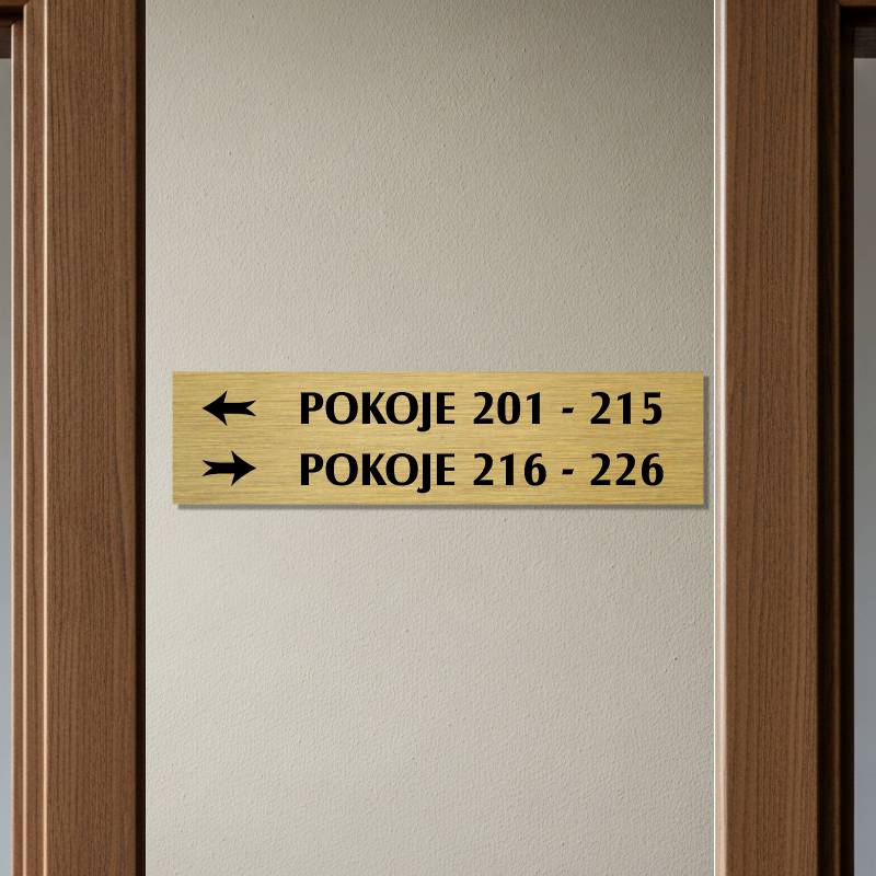 Směrová cedule zlatá 4, 280x70 mm