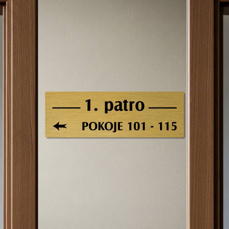 Patrová cedule zlatá 1, 280x90 mm
