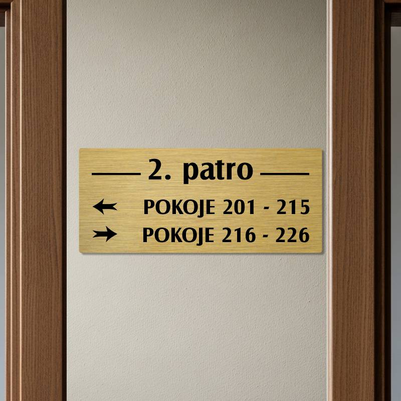 Patrová cedule zlatá 2, 280x120 mm