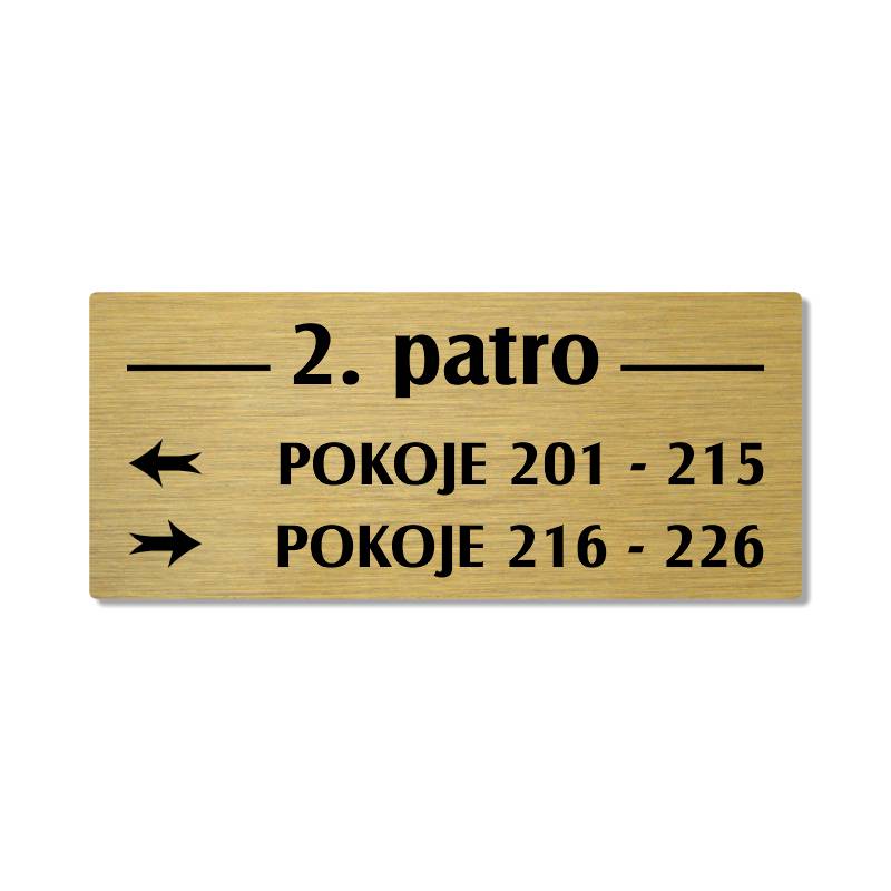 Patrová cedule zlatá 2, 280x120 mm