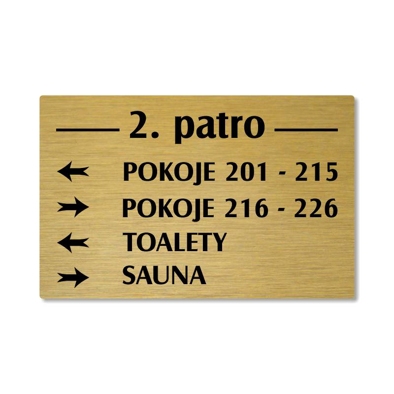 Patrová cedule zlatá 4, 280x180 mm