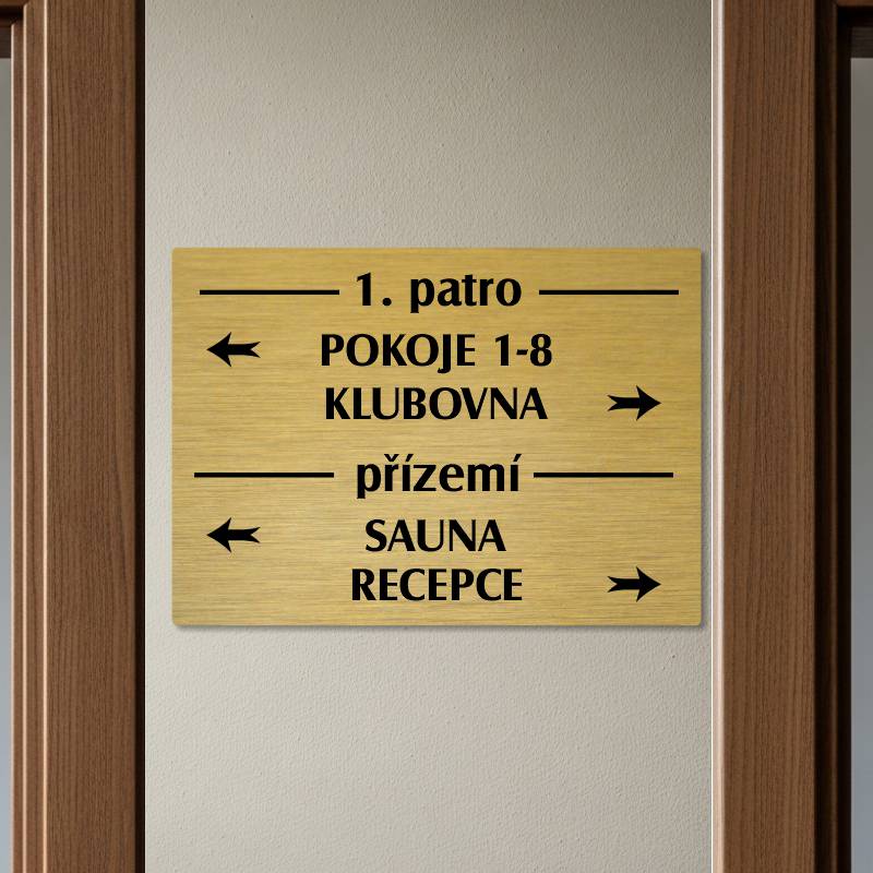 Patrová cedule zlatá 5, 280x200 mm