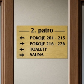 Patrová cedule zlatá 4, 280x180 mm 
