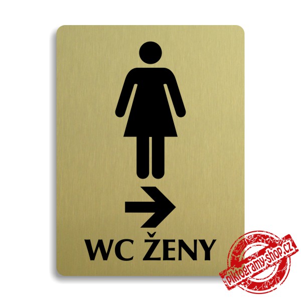 Piktogram WC ženy vpravo, 100x133mm
