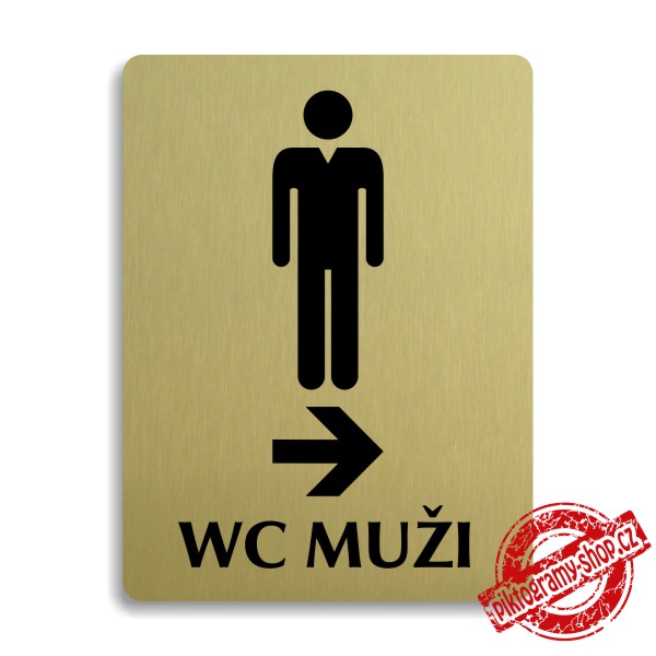 Piktogram WC muži vpravo, 100x133mm