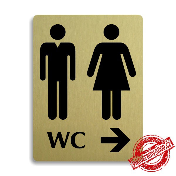 Piktogram WC společné vpravo, 100x133mm