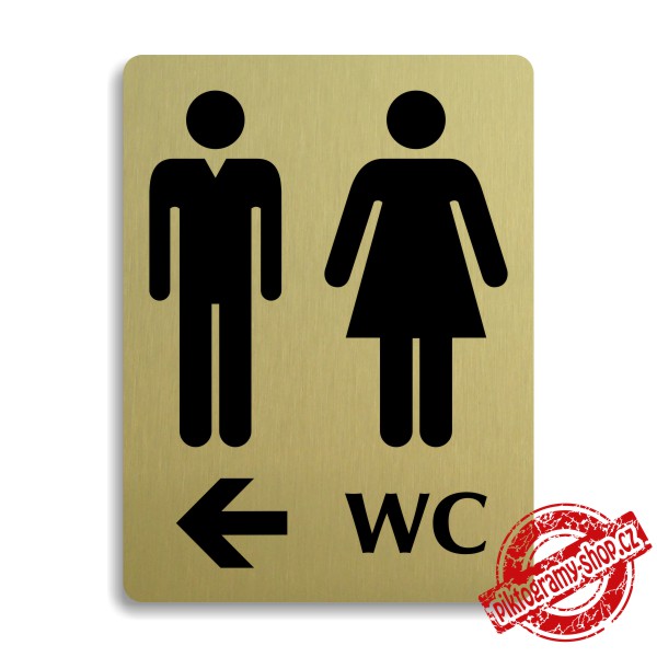 Piktogram WC společné vlevo, 100x133mm