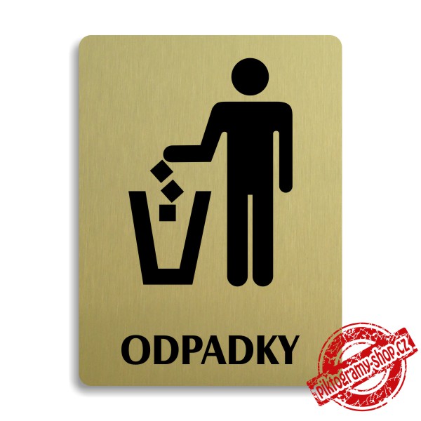 Piktogram Odpadky, 100x133mm