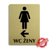 Piktogram WC ženy vlevo, 100x133mm 