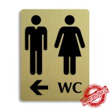 Piktogram WC společné vlevo, 100x133mm 