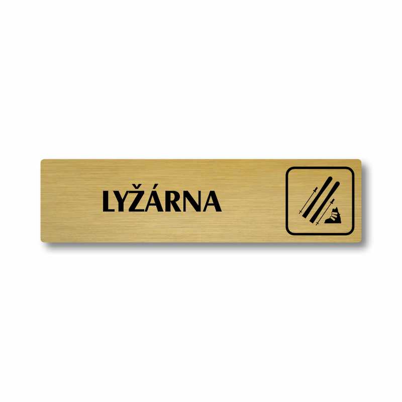 Lyžárna, stříbrná cedulka, 180x45mm
