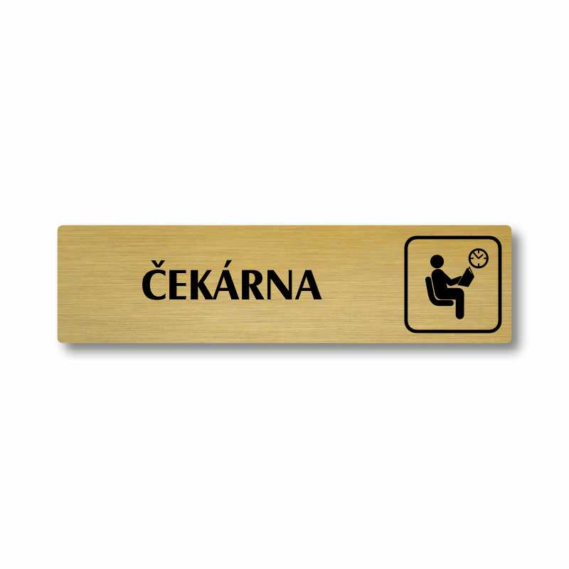 Čekárna, stříbrná cedulka, 180x45mm
