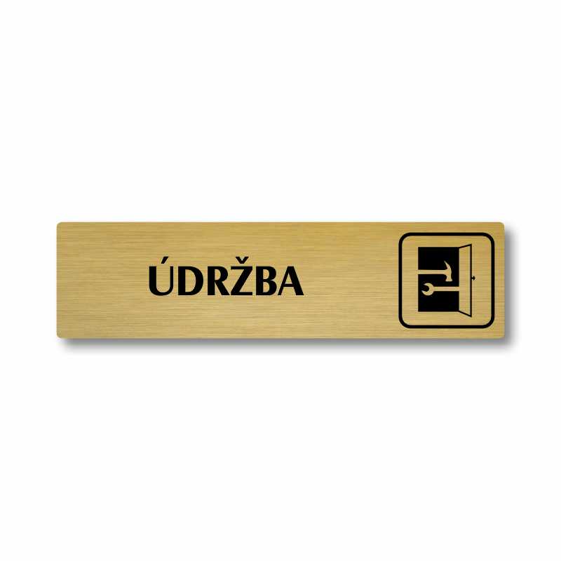 Údržba, stříbrná cedulka, 180x45mm