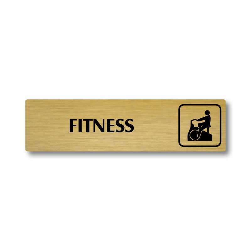 Fitness, stříbrná cedulka, 180x45mm