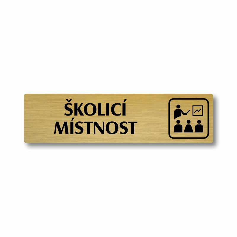 Školicí místnost, stříbrná cedulka, 180x45mm