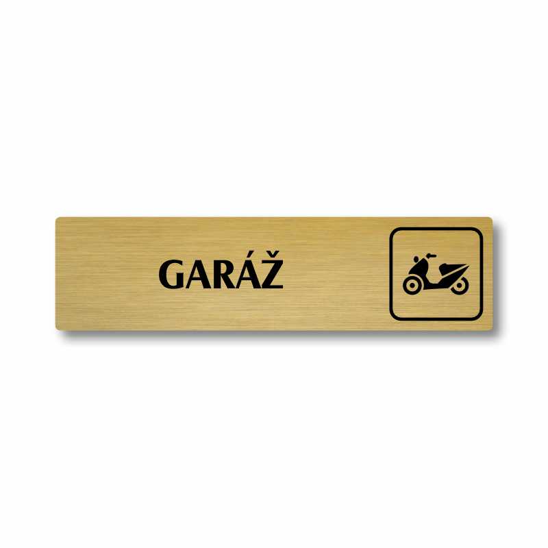 Garáž, stříbrná cedulka, 180x45mm