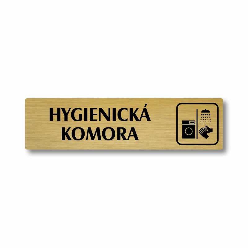Hygienická komora, stříbrná cedulka, 180x45mm