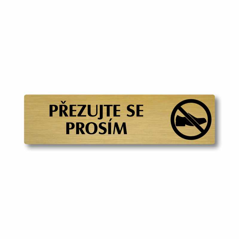 Přezujte se, stříbrná cedulka, 180x45mm