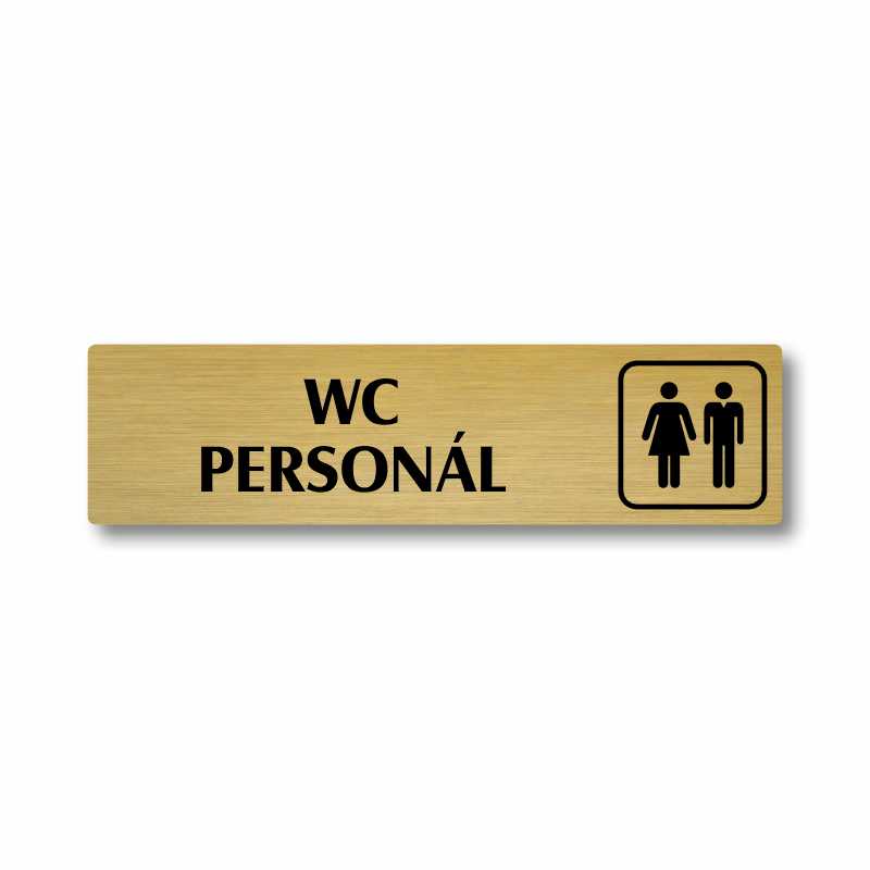 WC personál, stříbrná cedulka, 180x45mm