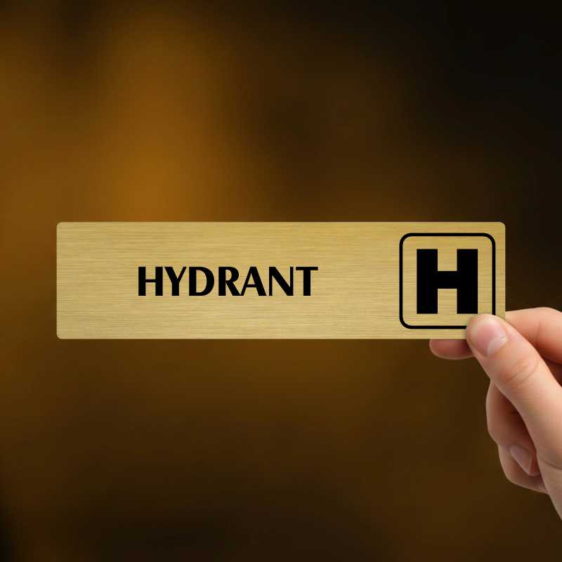 Hydrant, stříbrná cedulka, 180x45mm