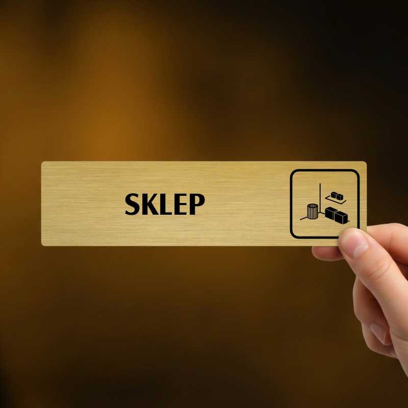 Sklep, stříbrná cedulka, 180x45mm