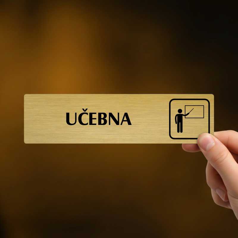 Učebna, stříbrná cedulka, 180x45mm