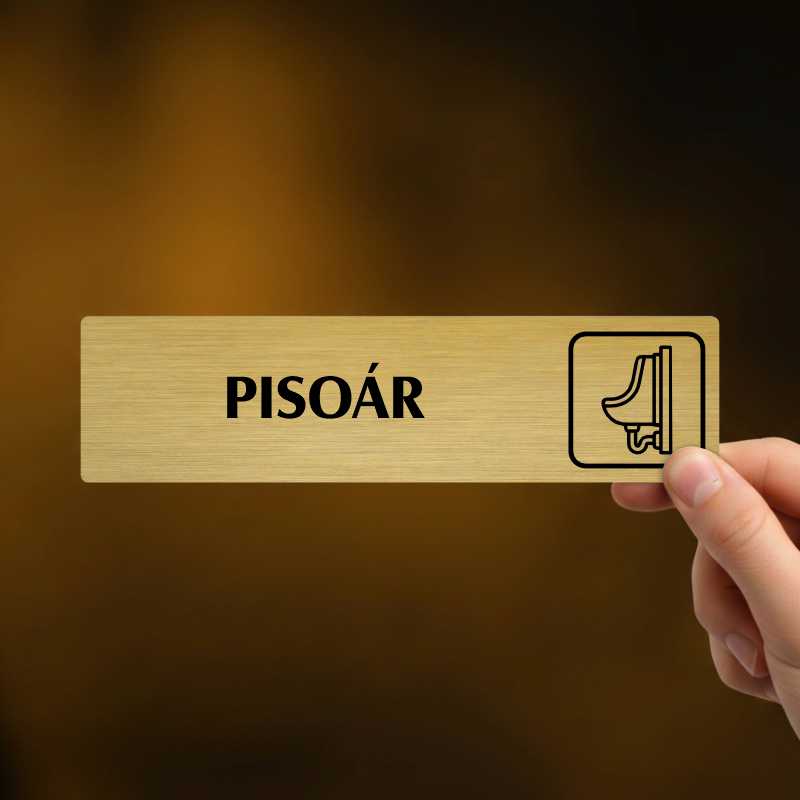 Pisoár, stříbrná cedulka