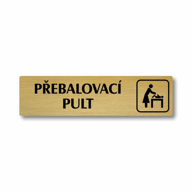 Přebalovací pult, stříbrná cedulka, 180x45mm