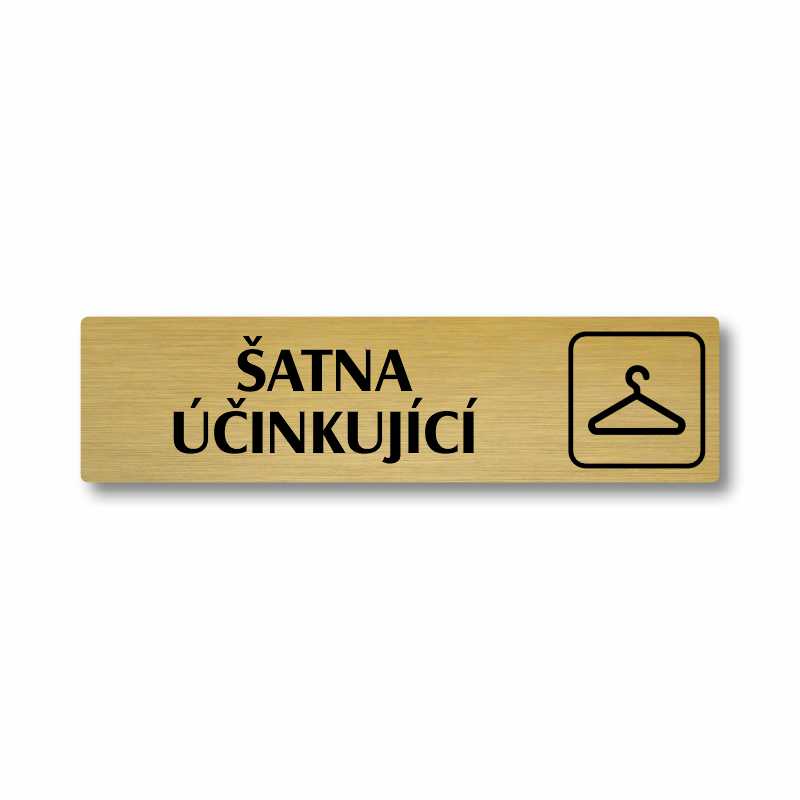 Šatna účinkující, stříbrná cedulka, 180x45mm