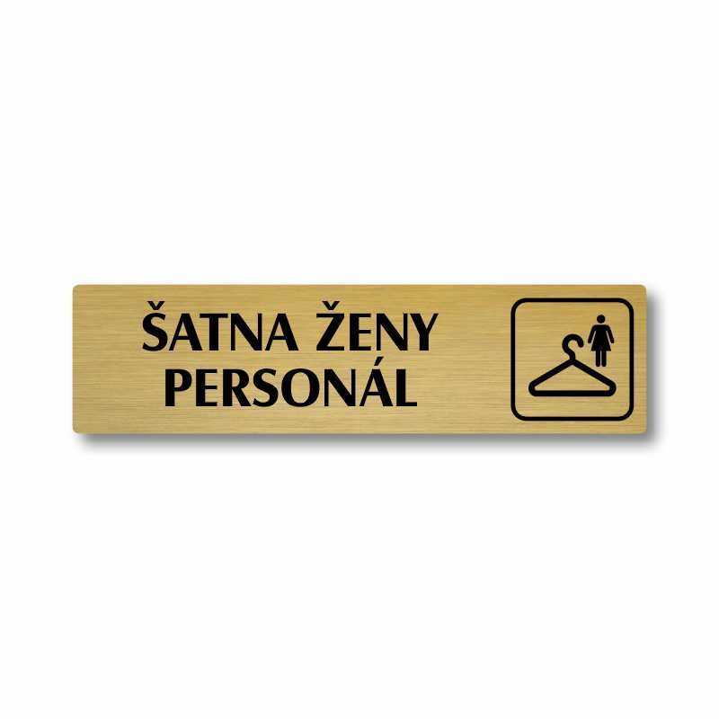 Šatna ženy personál, stříbrná cedulka, 180x45mm