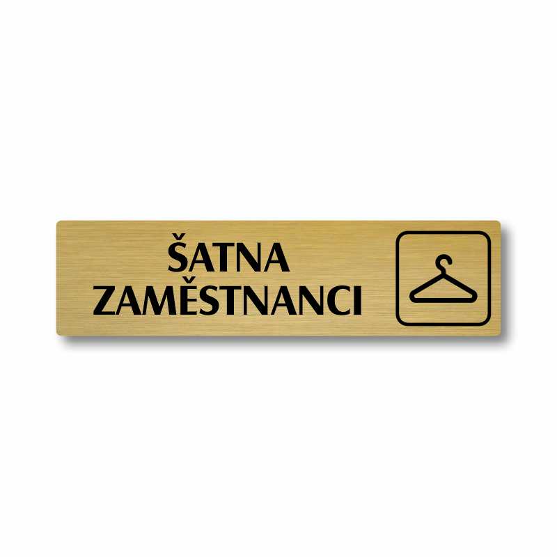 Šatna zaměstnanci, stříbrná cedulka, 180x45mm