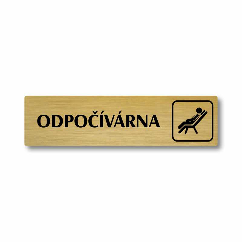 Odpočívárna, stříbrná cedulka, 180x45mm