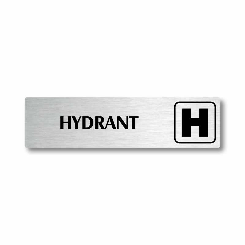 Hydrant, stříbrná cedulka, 180x45mm