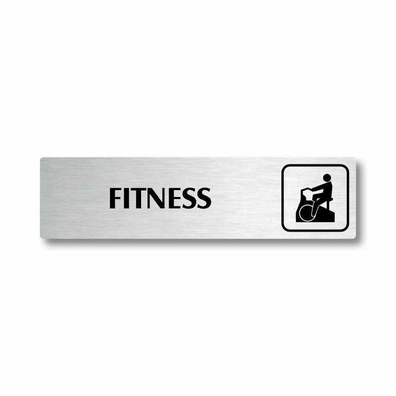 Fitness, stříbrná cedulka, 180x45mm