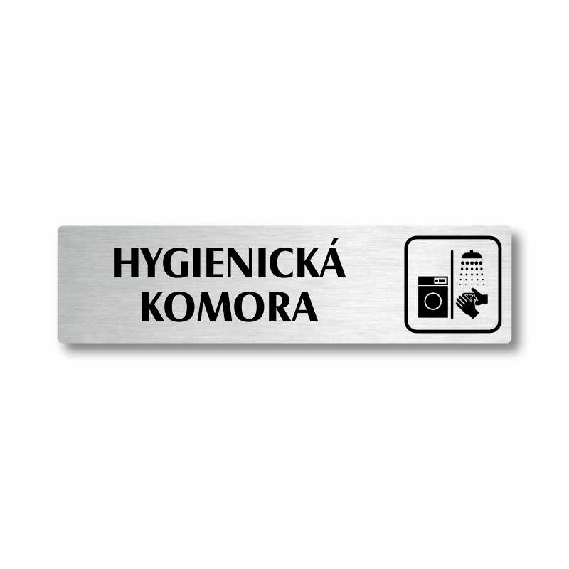 Hygienická komora, stříbrná cedulka, 180x45mm