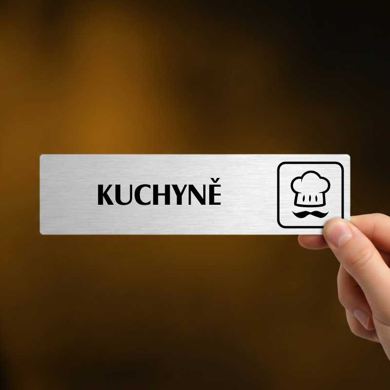 Kuchyně, stříbrná cedulka, 180x45mm