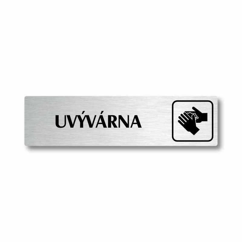 Umývárna, stříbrná cedulka, 180x45mm