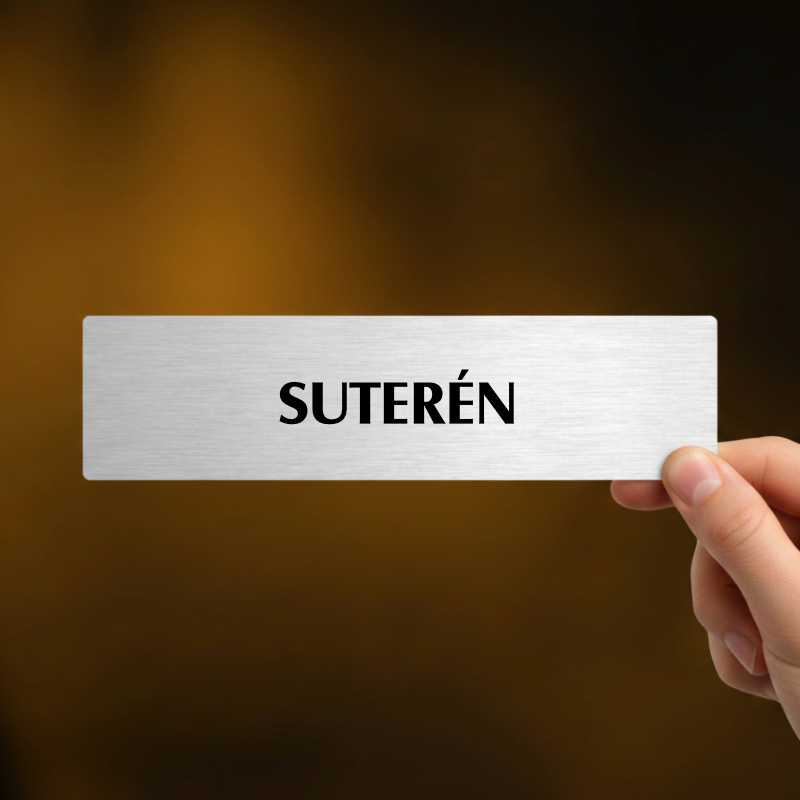Suterén, popiska, 180x45mm