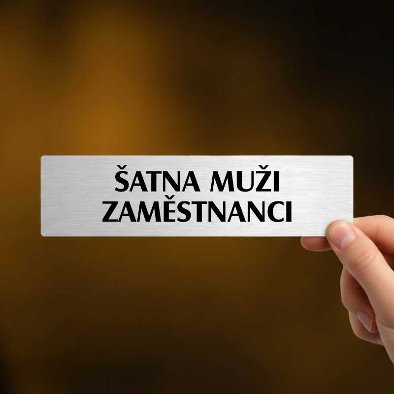 Šatna muži zaměstnanci, popiska, 180x45mm