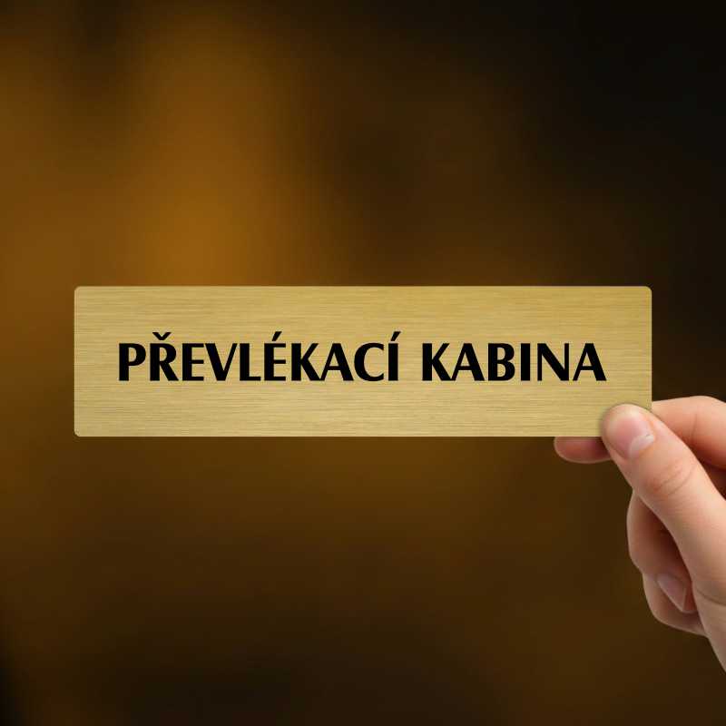 Převlékací kabina, popiska, 180x45mm