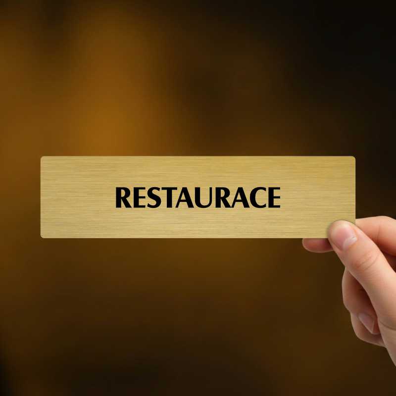 Restaurace, popiska, 180x45mm